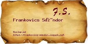 Frankovics Sándor névjegykártya