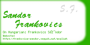 sandor frankovics business card